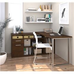 Bestar 29420-69 Solay L-shaped Desk, Chocolate