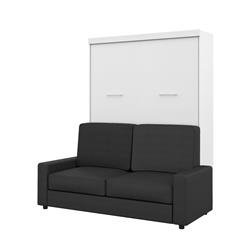Bestar 25721-000017 Nebula Queen Size Wall Bed & Sofa Set - White & Grey, 2 Piece