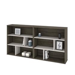 Bestar 22852-000035 Fom Asymmetrical Shelving Unit Set - Walnut Grey & Sandstone, 2 Piece