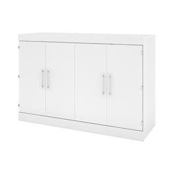 Bestar 25194-000017 Nebula Queen Size Cabinet Bed With Mattress - White - 66.30 X 45.30 X 24.20 In.