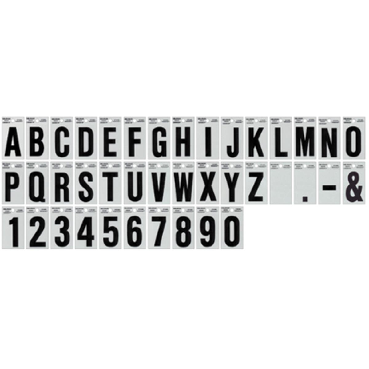 839378 2 In. Black & Silver Reflective Punctuation Mailbox Stickers, Pack Of 6