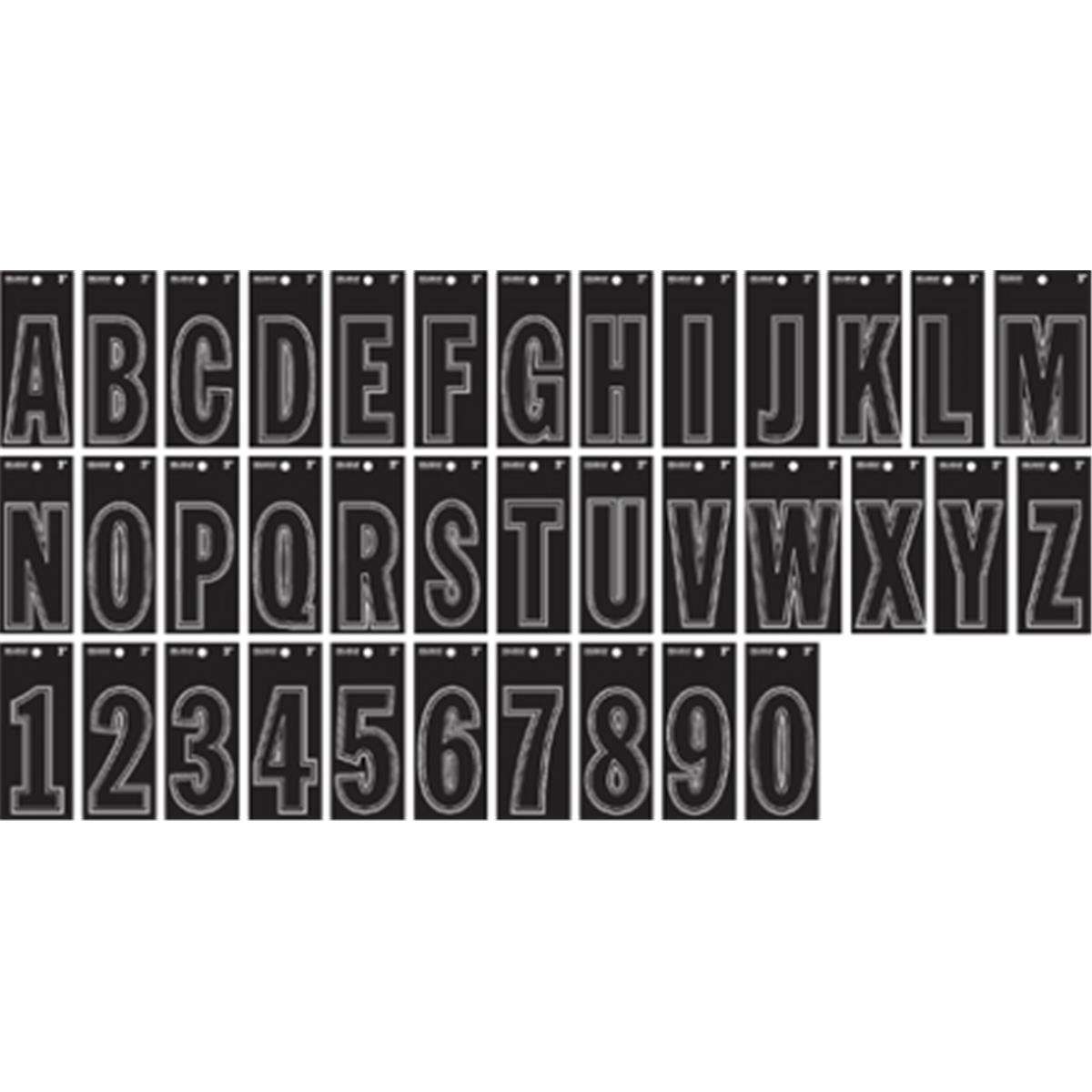 839564 C - 3 In. Vinyl Die-cut Black Letters & Numbers, Pack Of 6