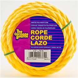 361-wa-0361 0.25 In. X 100 Ft. Twisted Yellow Poly Rope