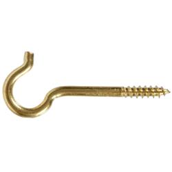 0.192 X 3.37 In. Solid Brass Screw Hook, Pack Of 25