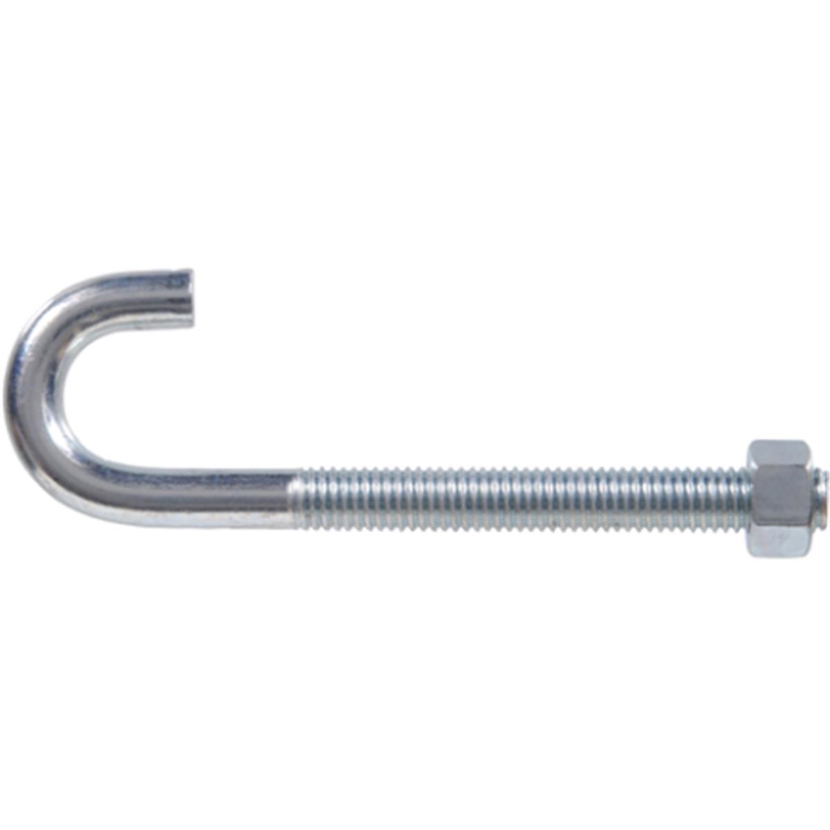 0.31-18 X 3 In. Zinc Plated J-bolt With Nut, Pack Of 10