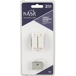 Kfcms-a-wh2 Single Magnetic Door Catch, White - Pack Of 2