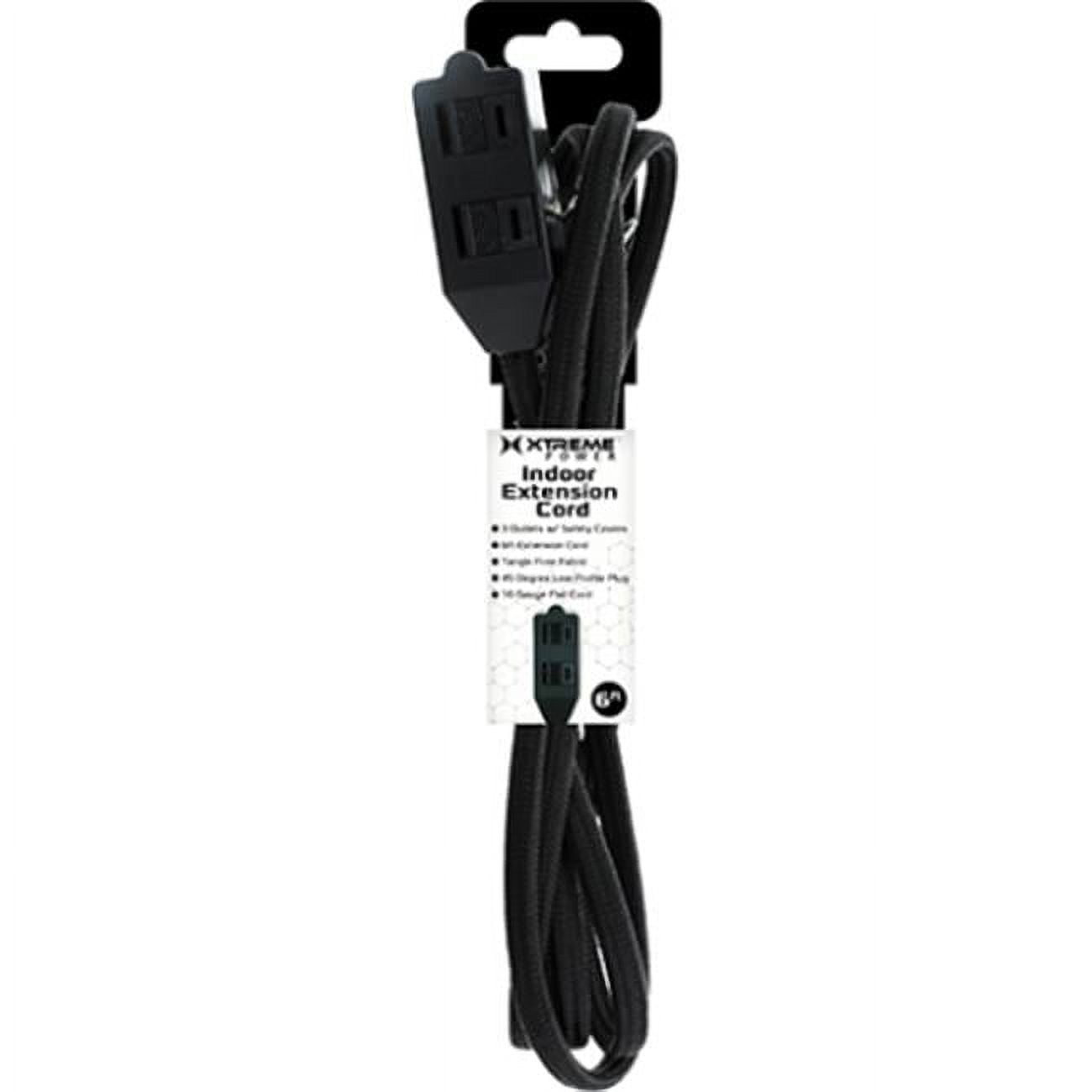 Xws8-1003-blk Fabric Extension Cord, Black