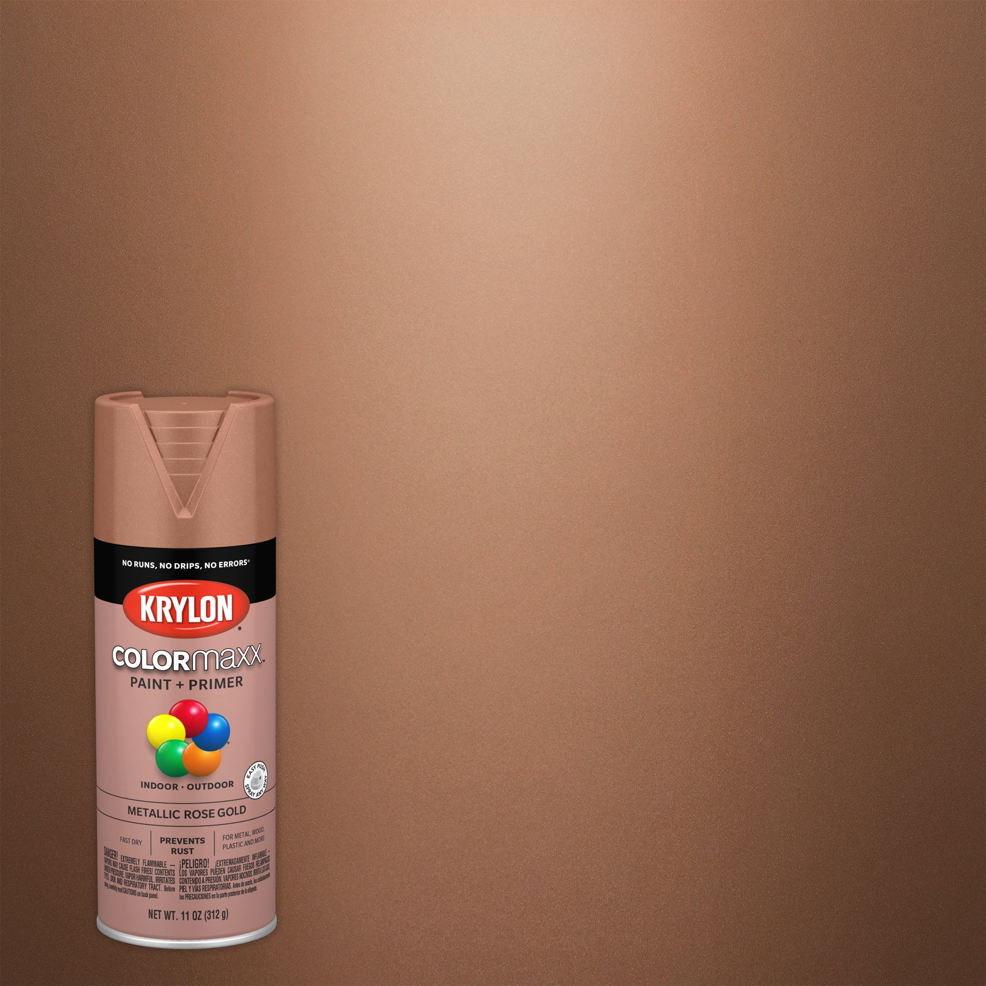 K05593007 12 Oz Colormaxx Paint Primer Spray, Metallic Rose Gold