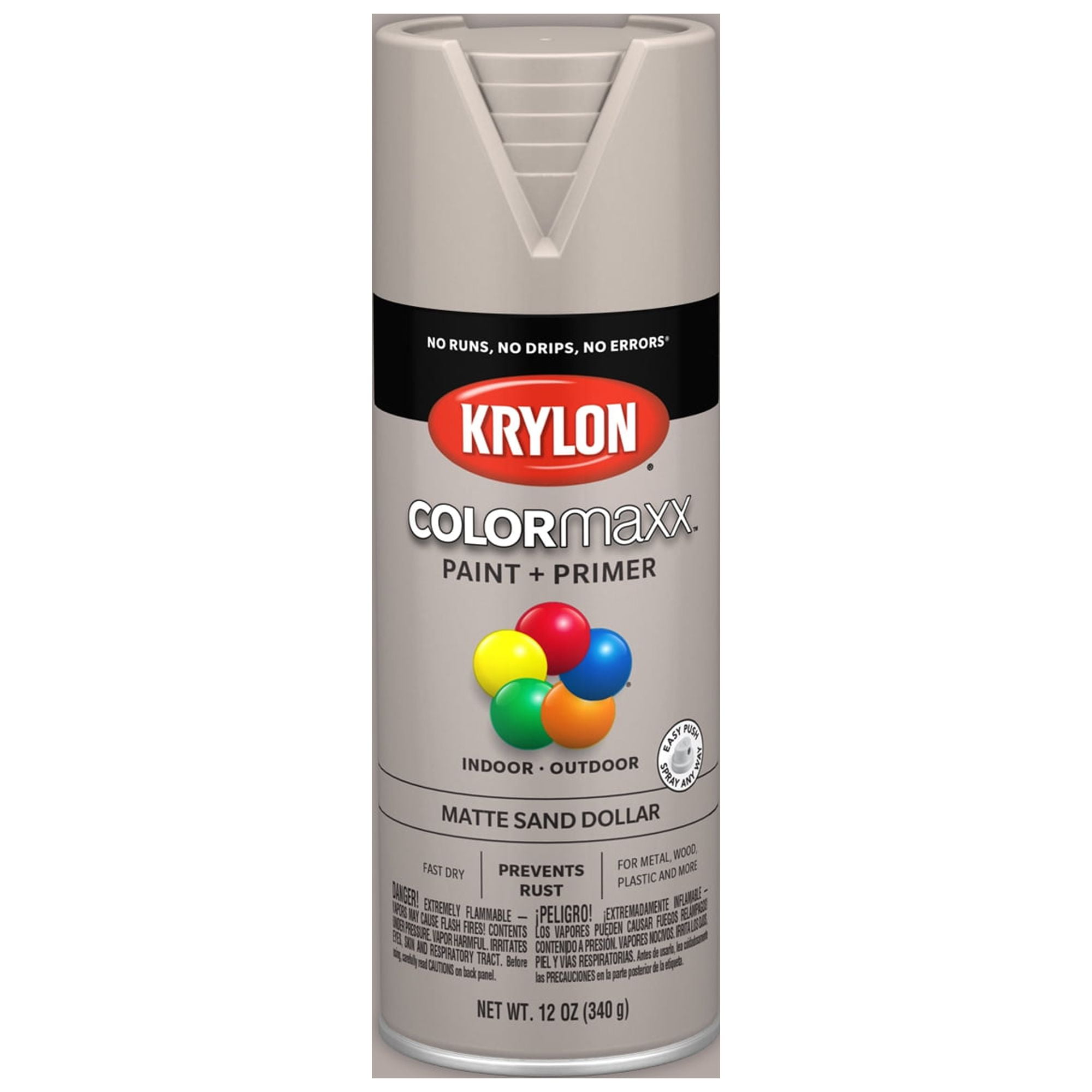 K05600007 12 Oz Colormaxx Paint Primer Spray, Matte Sand Dollar