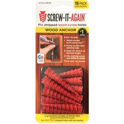Sia-10pk 2 In. Wood Anchor, Red - Pack Of 10