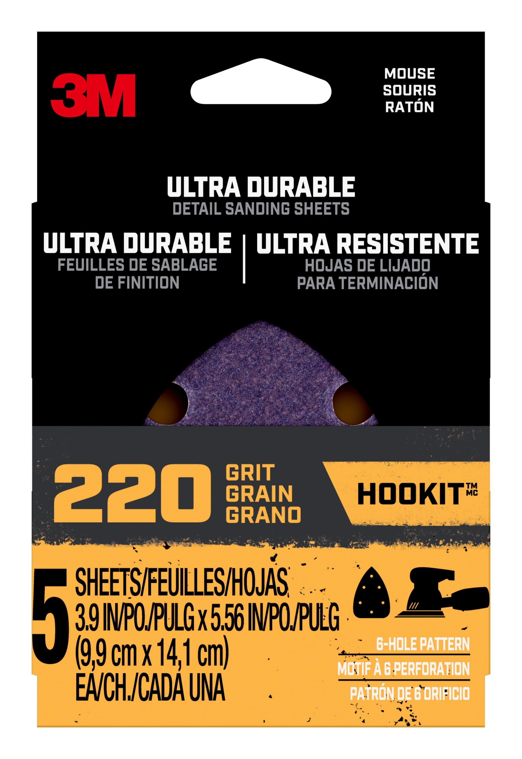 Mouse5pk220 220-grit Ultra Mouse Detail Sanding Sheet - Pack Of 5