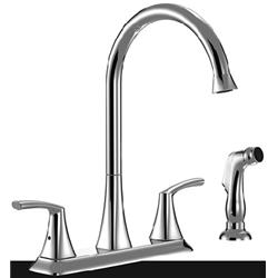 Two Handle Kitchen Faucet With Side Spray, Brushed Nickel