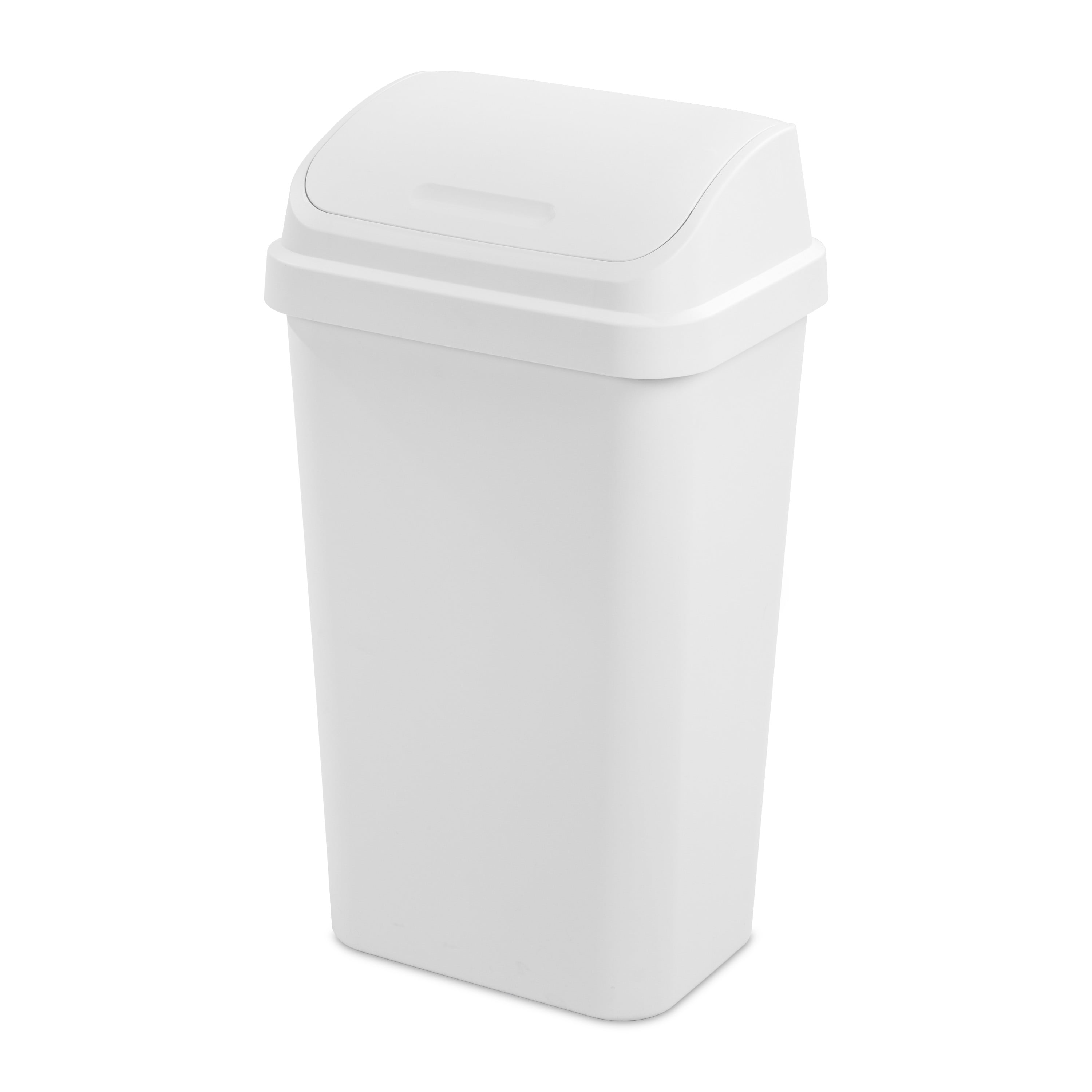 UPC 073149108982 product image for Sterilite 10898004 13 gal Swing Top Wastebasket, White - Pack of 4 | upcitemdb.com