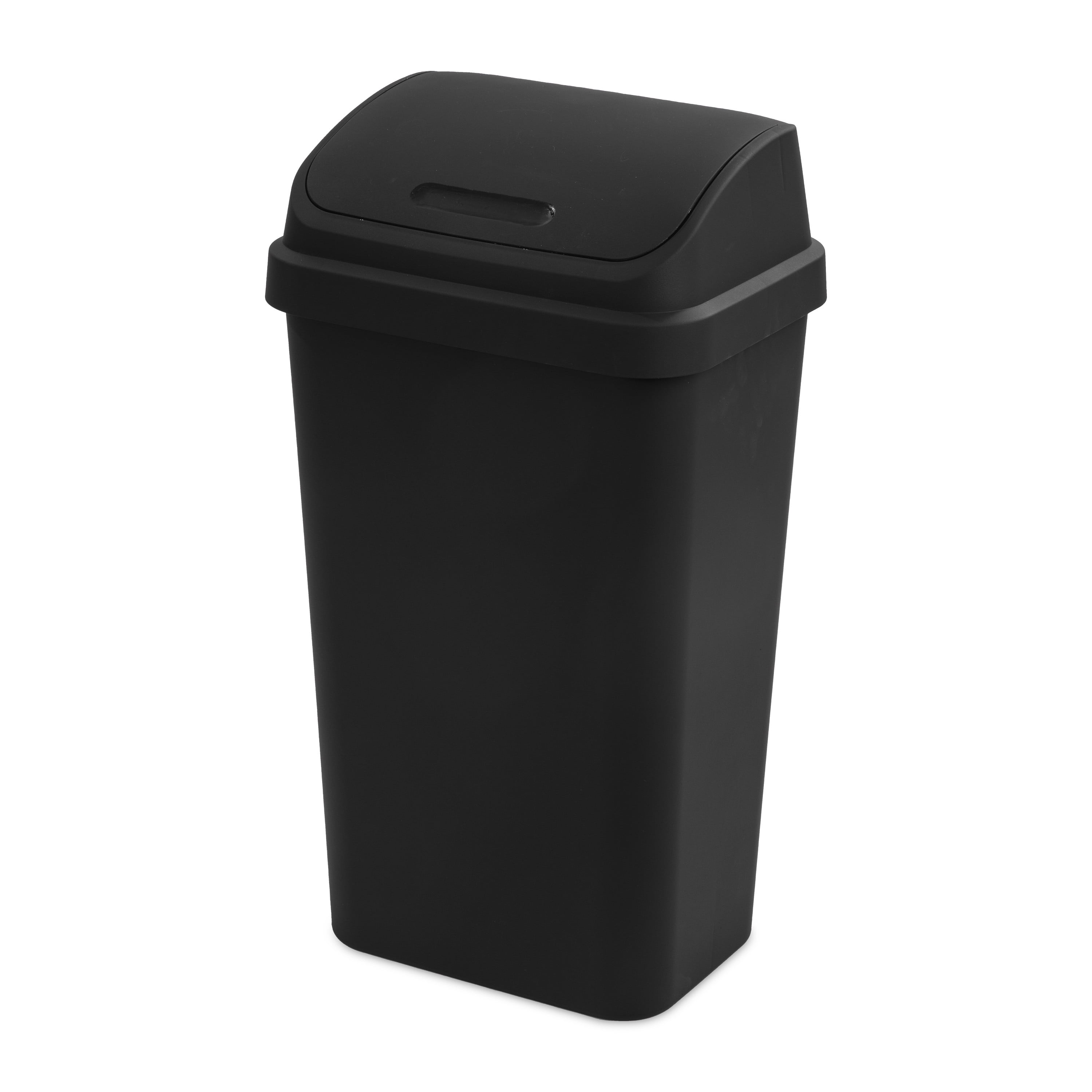 Sterilite  13 gal Swing Top Wastebasket, Black - Pack of 4