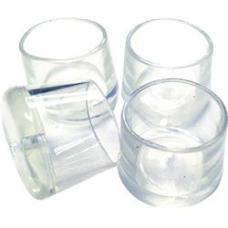 1.125 In. Plastic Leg Tips, Clear - Pack Of 4
