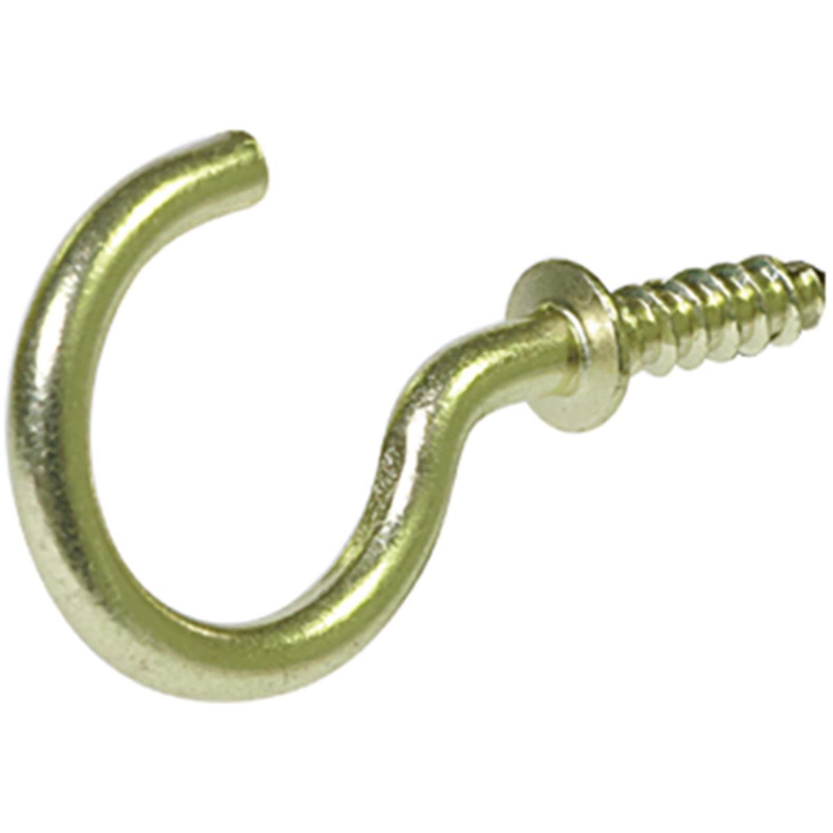 0.62 In. Solid Brass Cup Hook, Pack Of 5