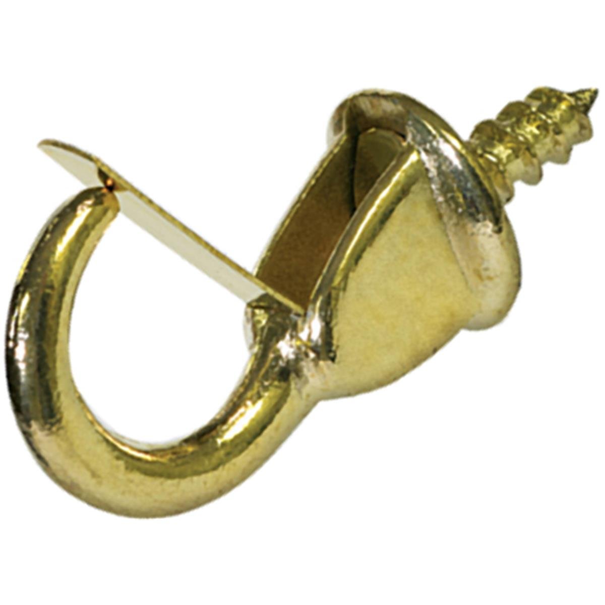 0.87 In. Brass Plated Safety Cup Hook