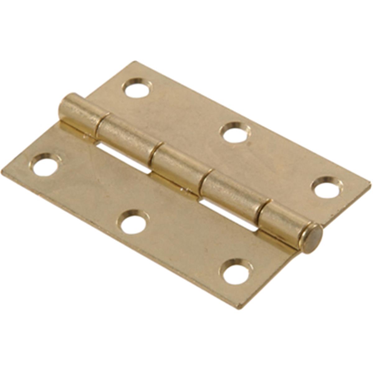 1 In. Light Narrow Hinge With Removable Pin, Brass Plated