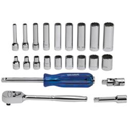 Wsm-22ftb 0.25 In. Drive Socket & Drive Tool Set With Toolbox, 12 Point - 22 Piece
