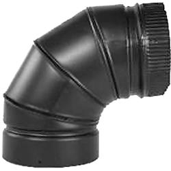 8-24-602 8 X 24 In. Galvanized Black Adjustable Elbow