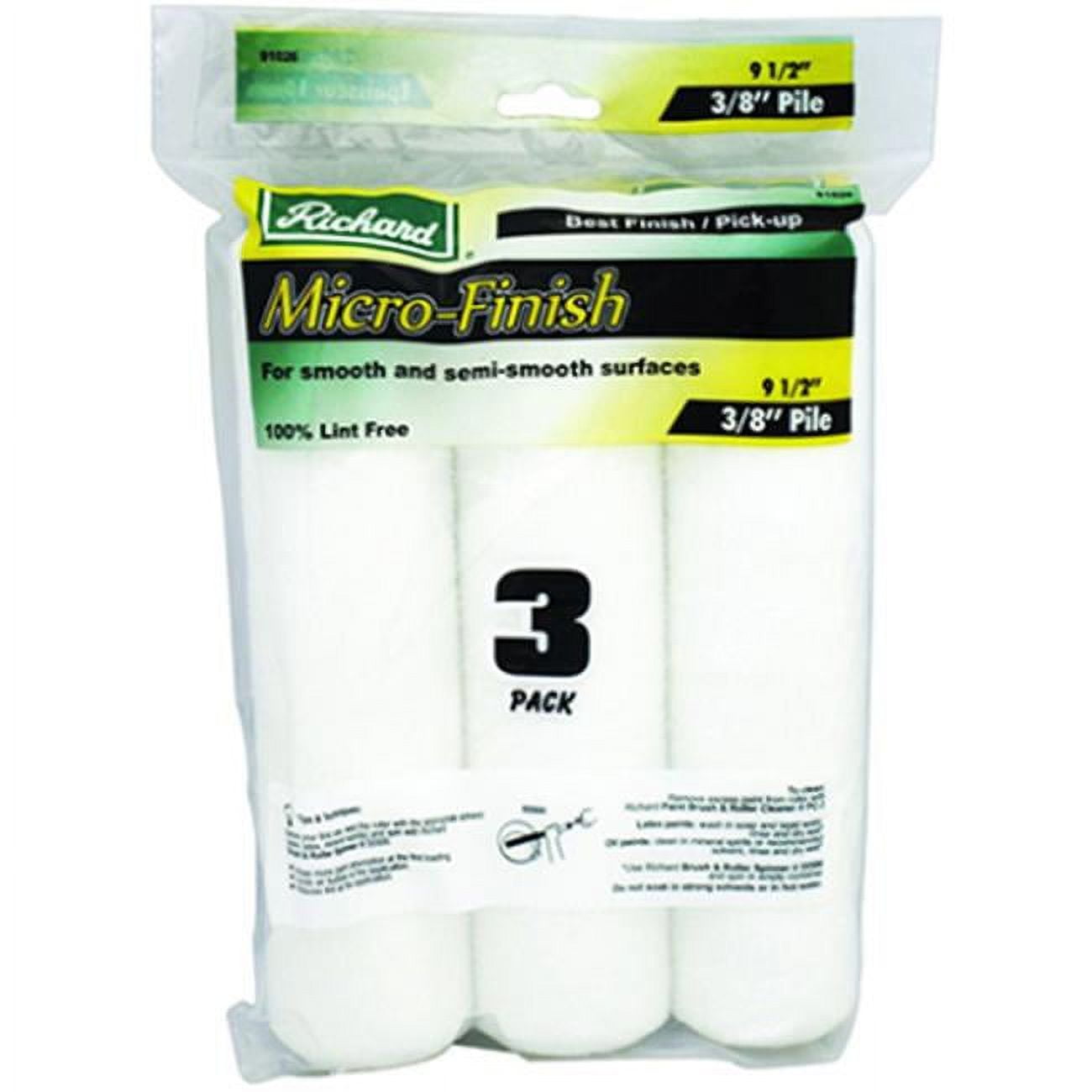 91027-us 9 X 0.37 In. Micro Roller Cover - Pack Of 3