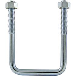 61493 Zinc Plate U Bolt Square Bend With Less Strap With Hex Nuts - 0.37 X 3.62 X 6 In.