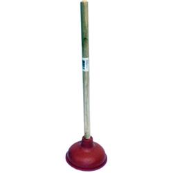 67pl61k 582727 5.5 In. Red Force Cup Plunger With Wooden Handle