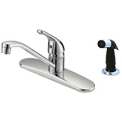 820410cp-p3 580406 8 In. Single Handle Kitchen Faucet With Black Spray
