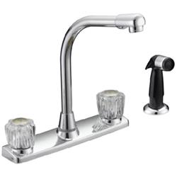 841213cp 358967 8 In. Dual Acrylic Handle Kitchen Faucet With Spray , Chrome
