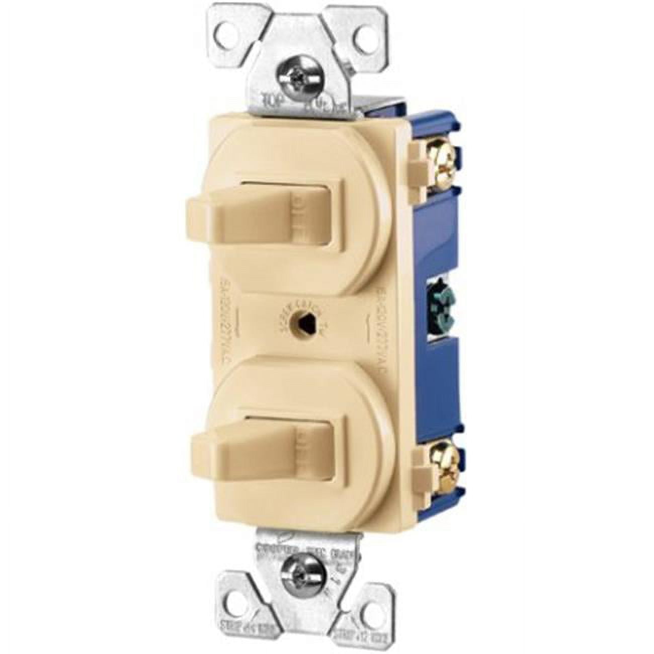 Cooper Wiring 275v-box 15-amp 120-277v Commercial Grade Combination Single Pole Toggle Switch & 3-way Switch, Ivory