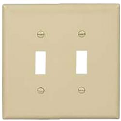 Cooper Wiring Pj2v 2 Gang Unbreakable Toggle Plate, Ivory