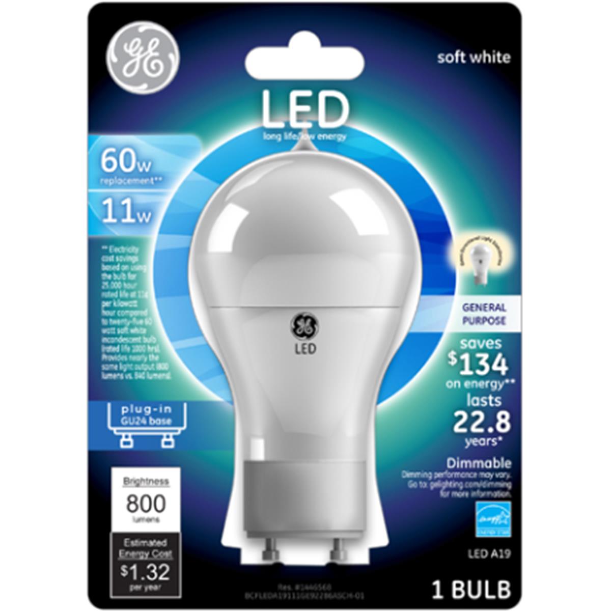 General Electric 44775 10w A19 Led Light Bulb 60w Equivalent, Soft White - Pack Of 24