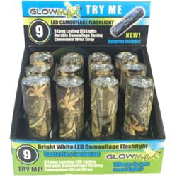 G-9camo-db12 9 In. Led Camo Flashlight Battery Spot - Pack Of 12