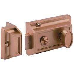 Ca0157xx67 Single Cylinder Door Lock Latch Night, Bronze Lacquered