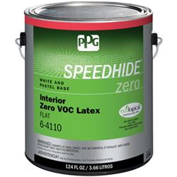 6-4110xi-01 1 Gal Speedhide Zero Interior Flat Latex Paint, White & Pastel Base - Pack Of 4