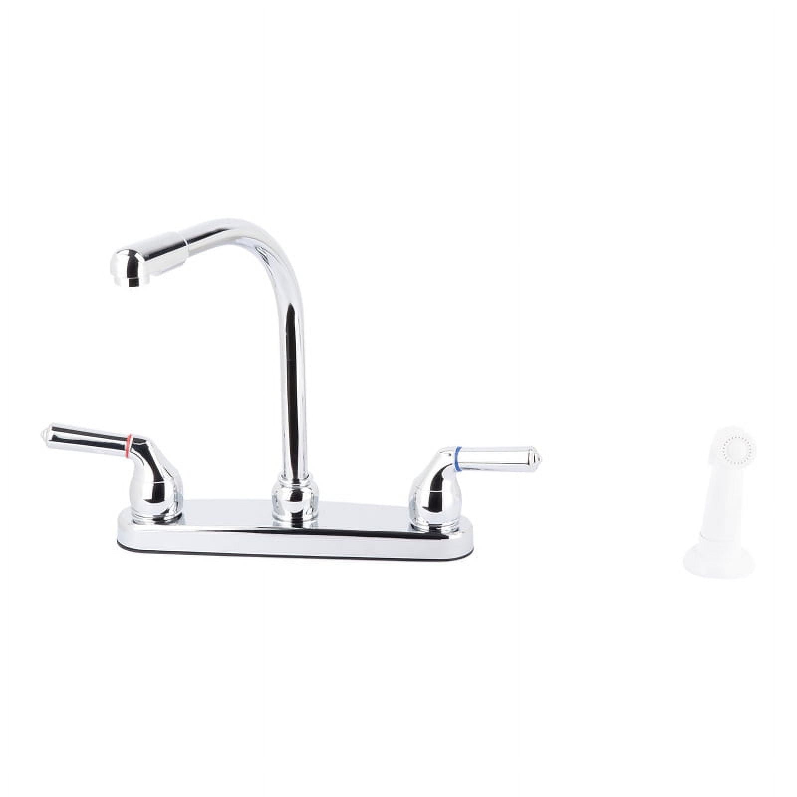 012 33425cp 2-handle Hi-rise Spout Kitchen Faucet With Spray, Chrome
