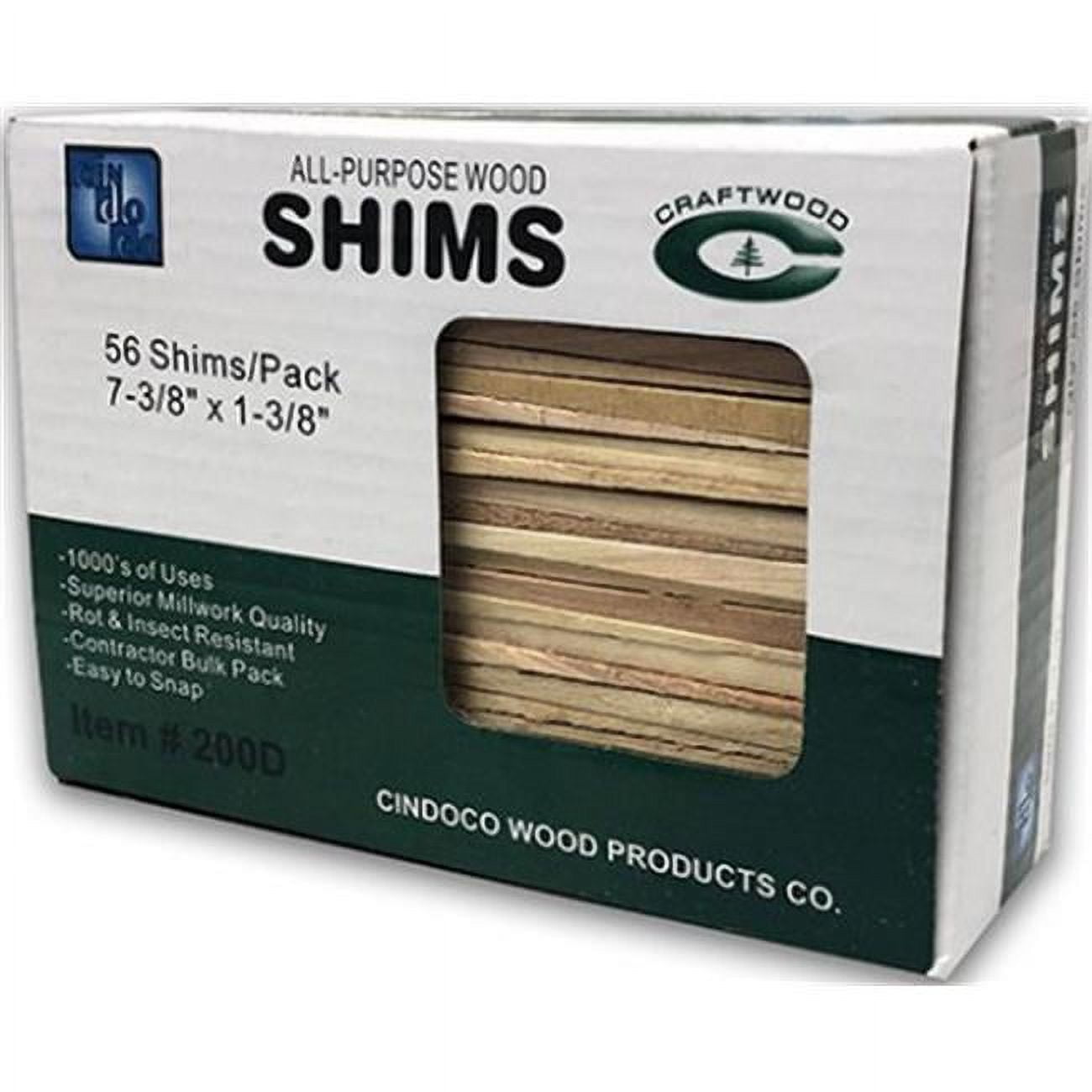 200-d 7.38 In. Wood Shims - Pack Of 56