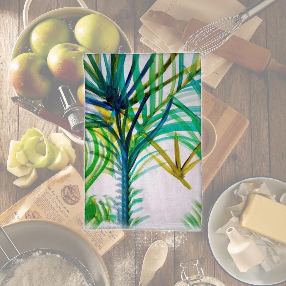 Picture of Betsydrake KT1157 16 x 25 in. Teal Palms Kitchen Towel