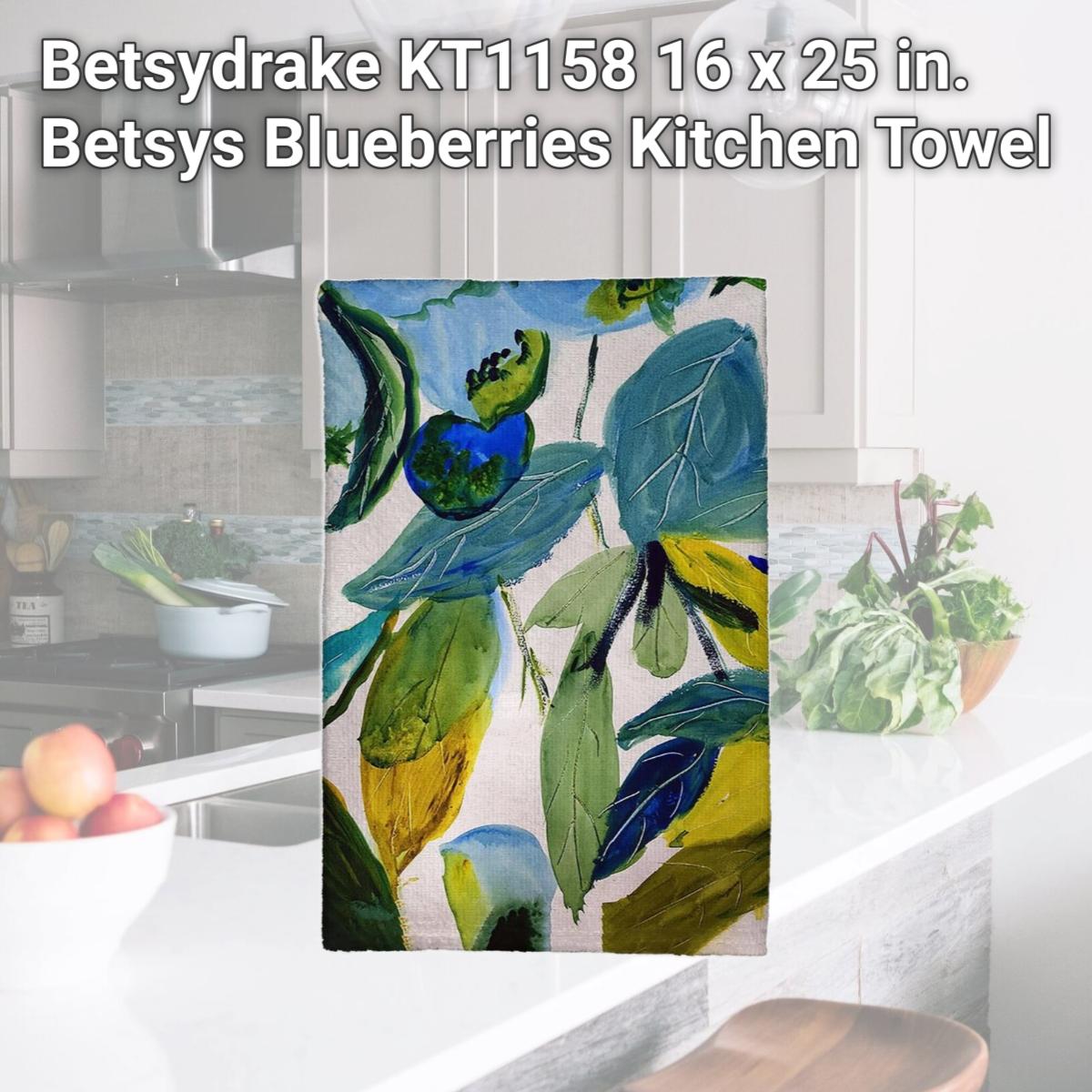 Picture of Betsydrake KT1158 16 x 25 in. Betsys Blueberries Kitchen Towel