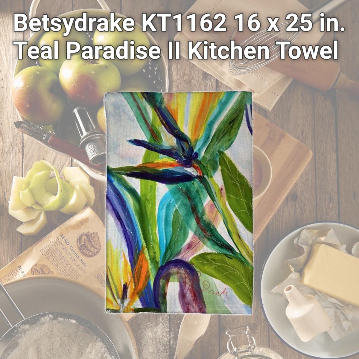 Picture of Betsydrake KT1162 16 x 25 in. Teal Paradise II Kitchen Towel