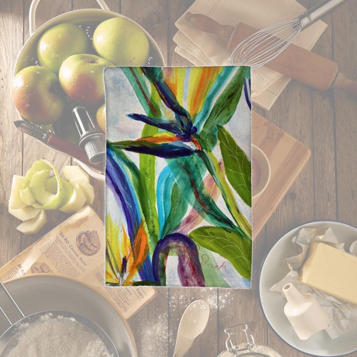 Picture of Betsydrake KT1162 16 x 25 in. Teal Paradise II Kitchen Towel