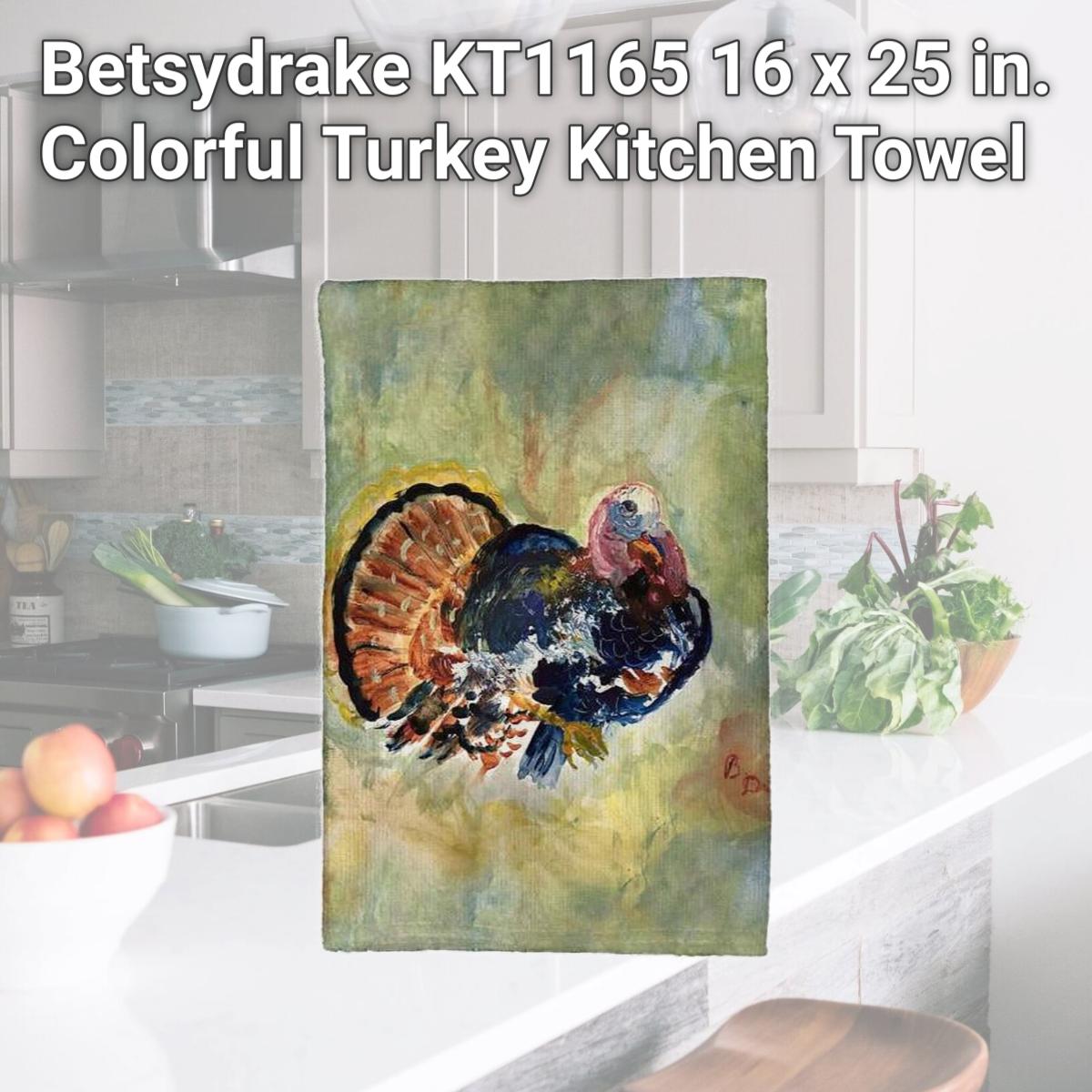 Picture of Betsydrake KT1165 16 x 25 in. Colorful Turkey Kitchen Towel