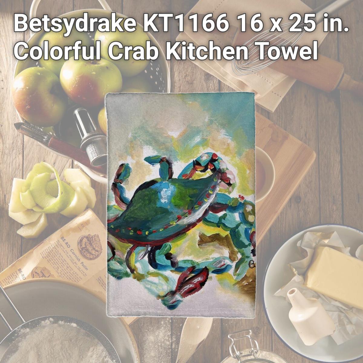 Picture of Betsydrake KT1166 16 x 25 in. Colorful Crab Kitchen Towel