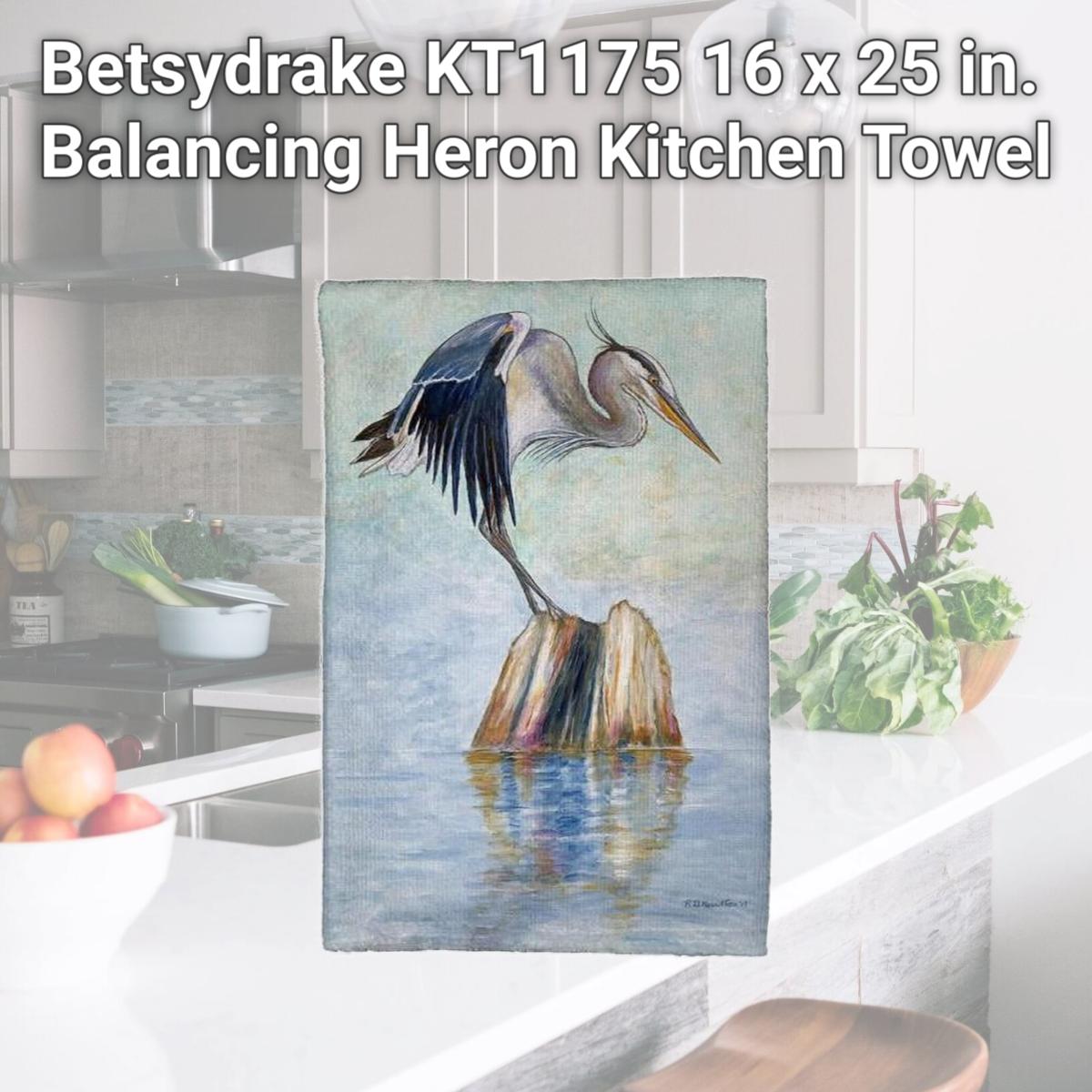 Picture of Betsydrake KT1175 16 x 25 in. Balancing Heron Kitchen Towel