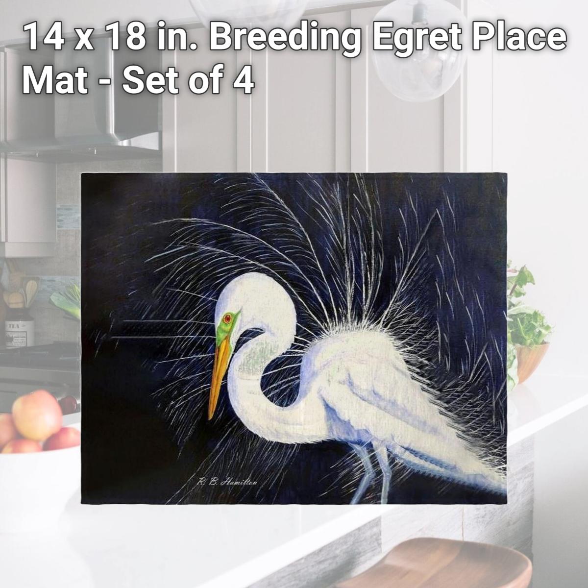 Picture of Betsydrake PM1155 14 x 18 in. Breeding Egret Place Mat - Set of 4