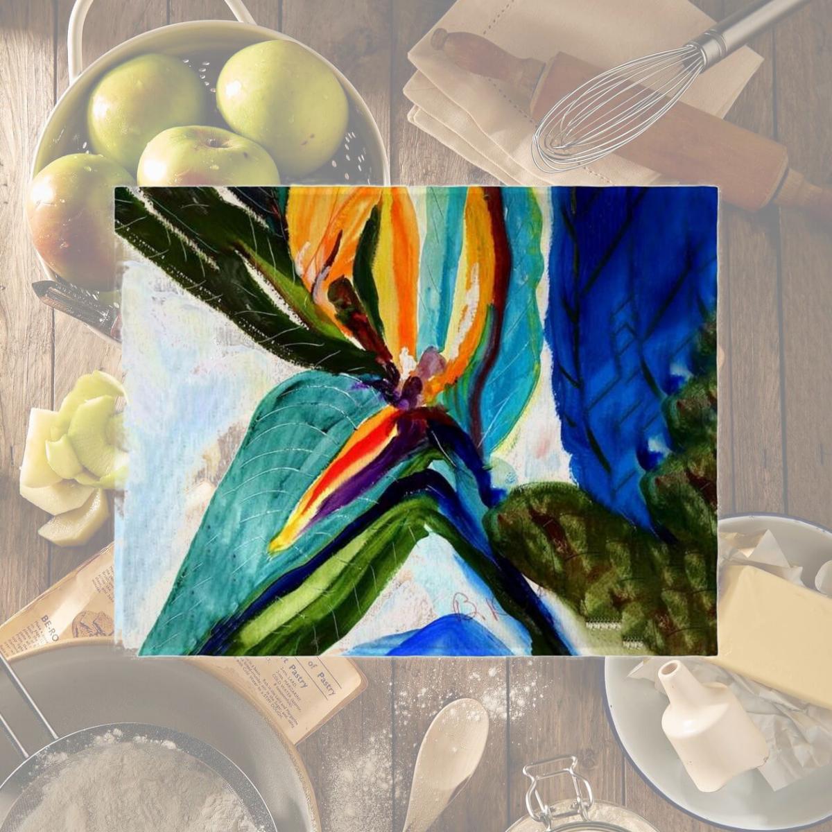 Picture of Betsydrake PM1161 14 x 18 in. Teal Paradise Place Mat - Set of 4