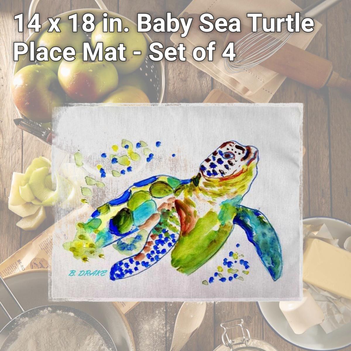 Picture of Betsydrake PM1170 14 x 18 in. Baby Sea Turtle Place Mat - Set of 4