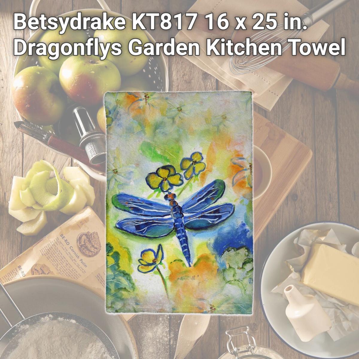 Picture of Betsydrake KT817 16 x 25 in. Dragonflys Garden Kitchen Towel