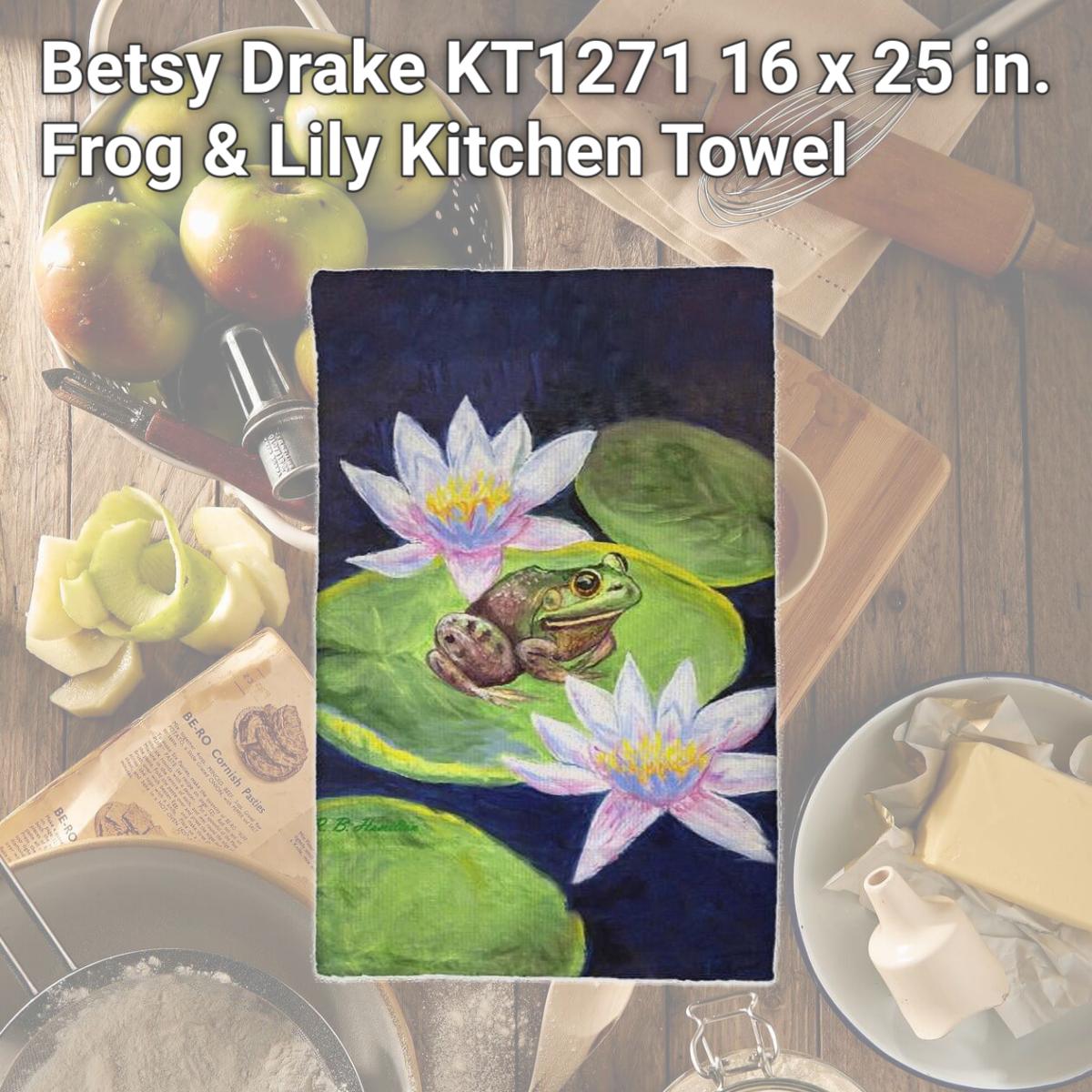 Picture of Betsy Drake KT1271 16 x 25 in. Frog & Lily Kitchen Towel