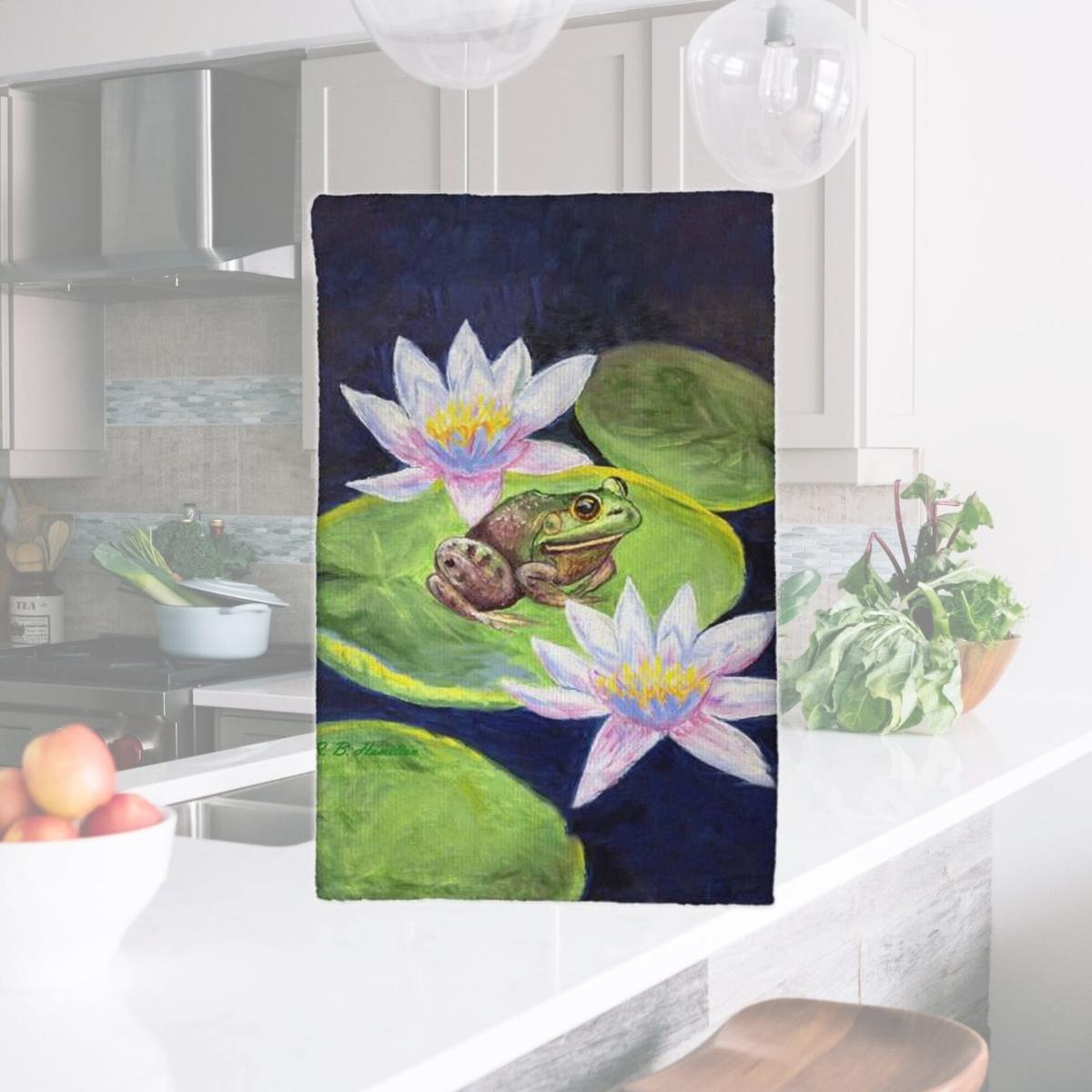 Picture of Betsy Drake KT1271 16 x 25 in. Frog & Lily Kitchen Towel